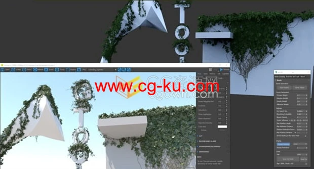Gtools Ivy Generator 0.77 3ds Max插件常春藤藤蔓生长动画的图片1