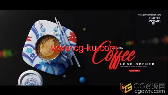 AE模板-简约场景咖啡厅介绍咖啡品牌视频广告Coffee Logo的图片1