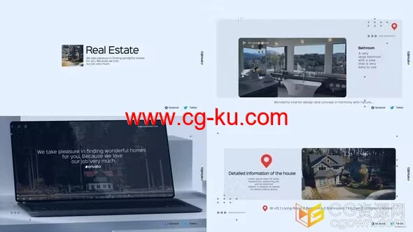 房地产宣传办公室住宅公寓别墅租售广告产品在线演示AE视频模板的图片1