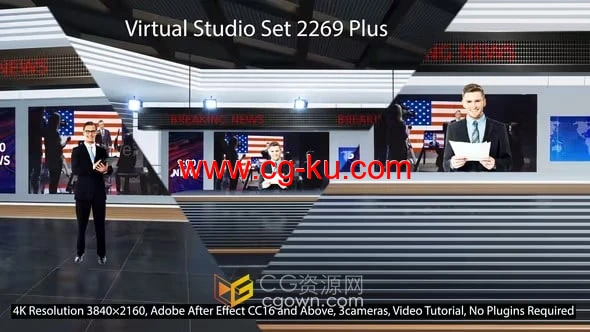 Virtual Studio 2269虚拟演播室电视新闻频道设计AE模板的图片1