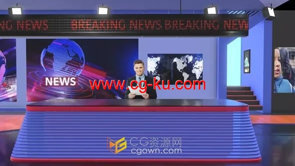 Virtual Studio 2269 AE模板虚拟电视台新闻演播室场景设计的图片1