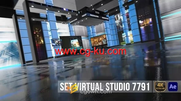 新闻广播虚拟工作室电视演播室AE模板Virtual Studio 7791的图片1