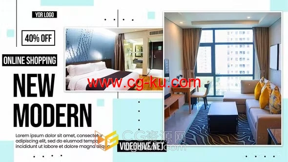 汽车旅馆度假村酒店办公室租售视频广告通用房地产宣传AE模板的图片1