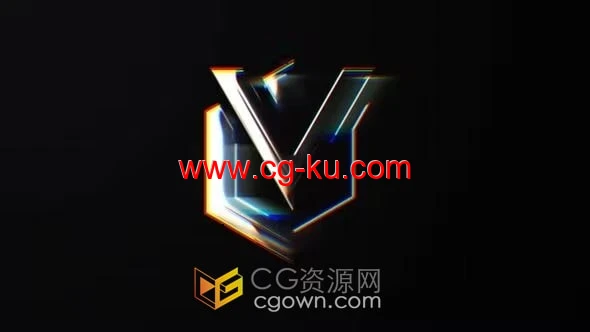 大气光泽感RGB光影LOGO描边动画片头-AE标志模板的图片1