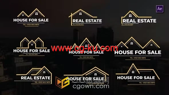 AE模板-9个房地产标题动画Real Estate Titles的图片1