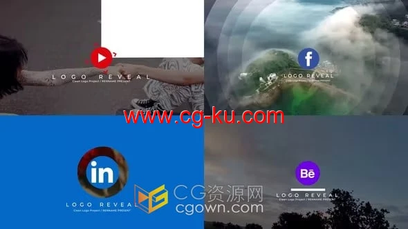 4组简单图形动画LOGO视频片头效果-AE模板下载的图片1