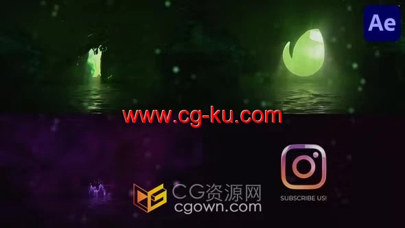 水面浮出LOGO动画流水特效视频片头-免费AE模板的图片1