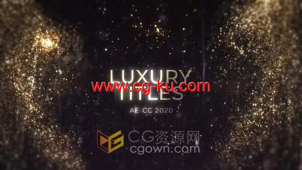 华丽粒子特效金色标题动画晚会宣传开场片头视频-AE模板的图片1