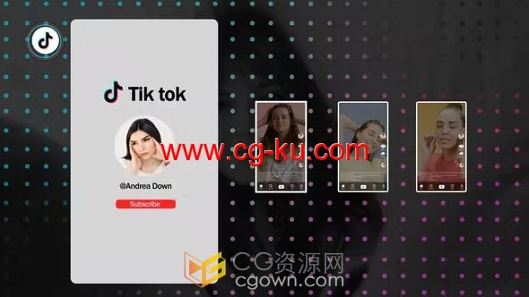 TikTok短视频社交平台抖音用户介绍动画视频-AE模板的图片1