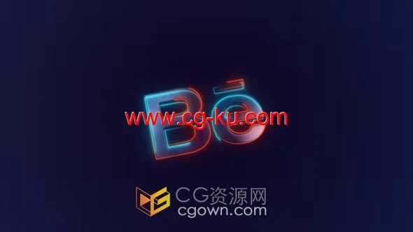 发光线条描边LOGO动画演绎标志效果视频-AE模板的图片1