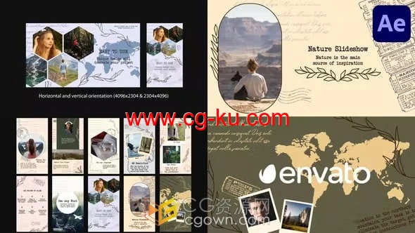 旅游节目度假相册照片幻灯片动画-AE模板下载的图片1
