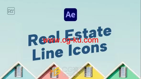 18个房地产酒店宣传介绍线条图标动画效果-AE模板的图片1