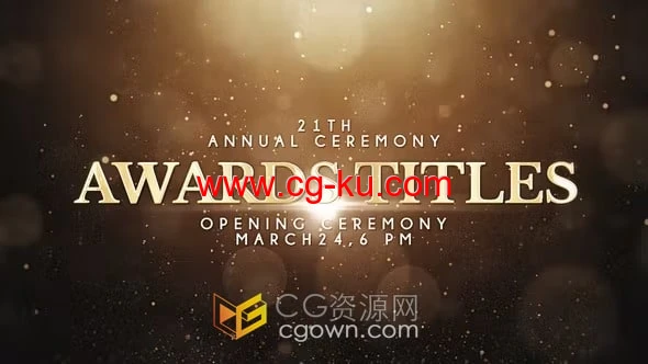 Awards Titles AE模板华丽粒子特效场景介绍宣传标题动画的图片1