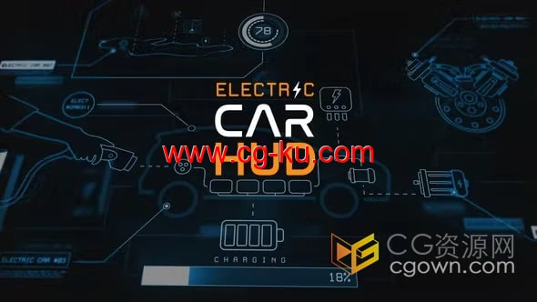 200种汽车抬头显示HUD电动汽车UI界面图形动画-AE模板的图片1