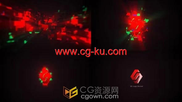 AE模板-RGB分裂数字失真故障标志Fast Glitch Logo的图片1