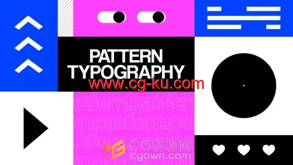 AE模板-创意彩色文字几何形状图案图形排版片头Pattern Typography的图片1