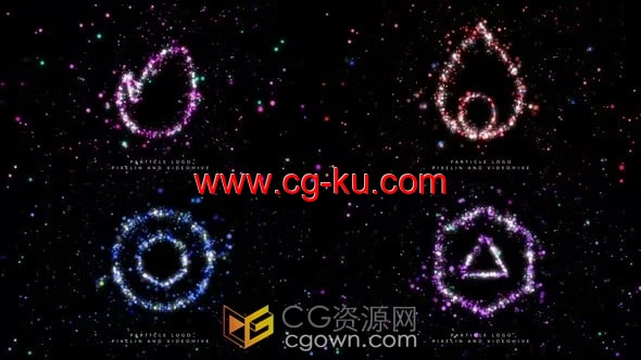 AE模板-彩光粒子标志动画梦幻闪耀粒子LOGO的图片1