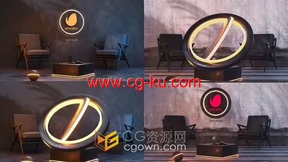 4K分辨率室内场景灯光动画LOGO视频片头-AE模板的图片1