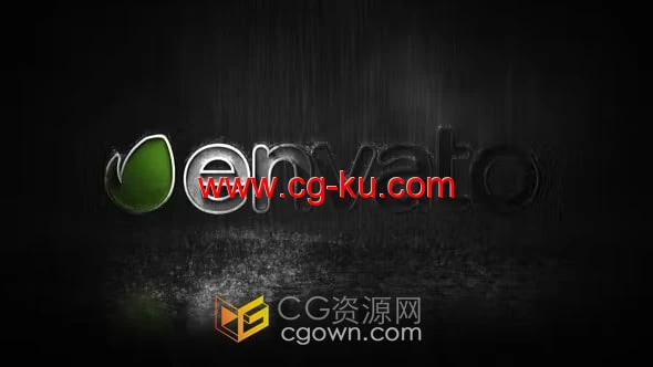 黑暗风暴雨天3D金属LOGO动画视频片头-AE模板下载的图片1