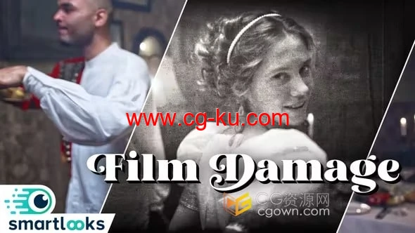 AE模板-图像视频制作成复古老旧电影放映机风格Film Damage的图片1