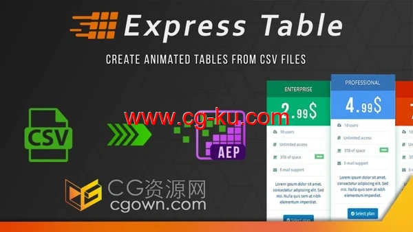 Express Table V1.2 AE脚本从CSV数据创建动画表格工具的图片1