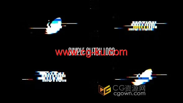 经典故障标志条形RGB分割4k分辨率视频片头-AE模板的图片1