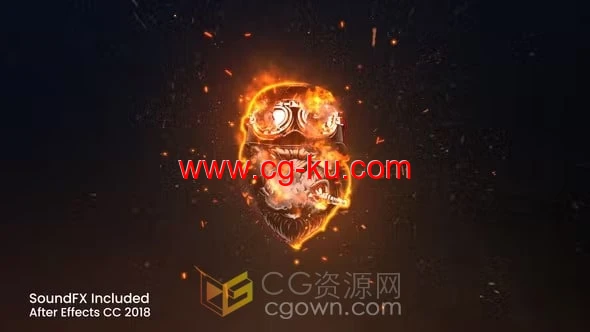 火焰路径动画碰撞燃烧特效LOGO动画-AE模板的图片1