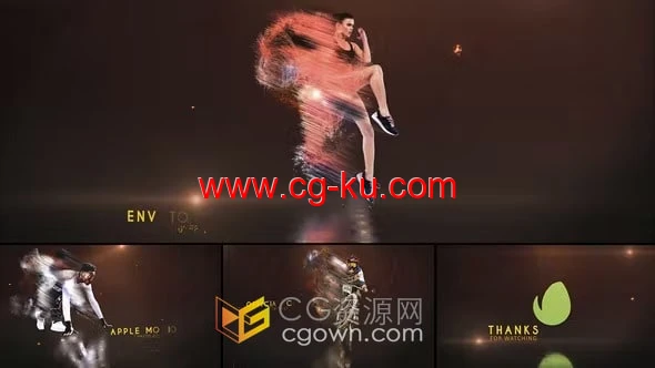 创建运动员人物肖像定格动画慢动作粒子特效AE模板的图片1