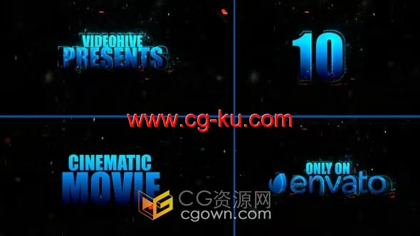 AE模板-带有10秒时尚活力数字倒计时电影预告片的图片1