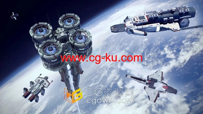 宇宙飞船系列3D模型鳍机翼重力轮发动机推进器助推器天线的图片1