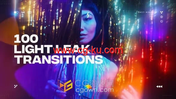 各种散景闪光漏光效果100个光效过渡AE转场模板的图片1