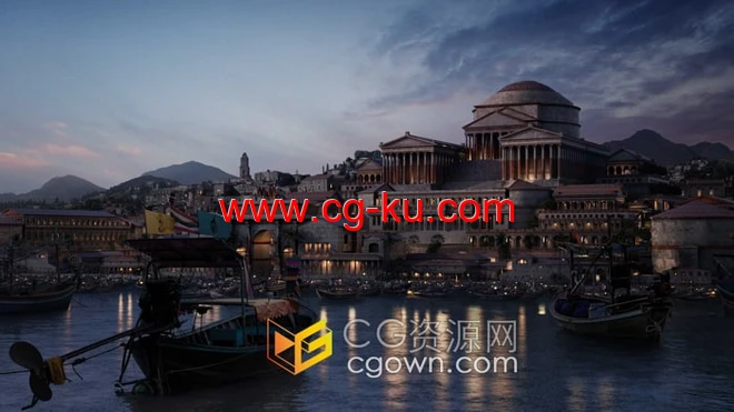 罗马风格建筑3D模型住宅建筑桥梁广场喷泉斗兽场万神殿的图片1