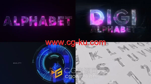 AE模板-Techno数字动画字母表创建科学标题数字倒计时军事介绍开场白的图片1