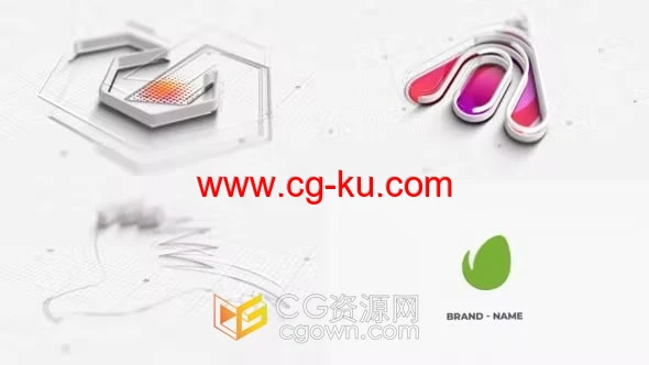 AE模板-简约大气绘画LOGO多彩明亮公司品牌标志动画的图片1