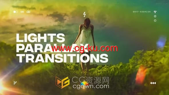 24个镜头光晕过渡自旋开场过渡效果视差灯转场-AE模板下载的图片1