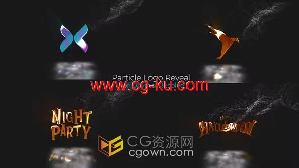DR达芬奇模板-粒子坠落LOGO显现风沙粒子消逝标志动画的图片1
