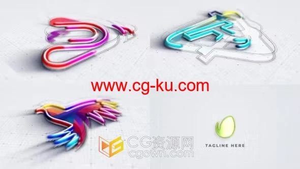 AE模板-现代快速简单线条绘制明亮标志LOGO介绍的图片1