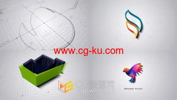 AE模板-工业建筑公司绘图标志动画Logo Build的图片1