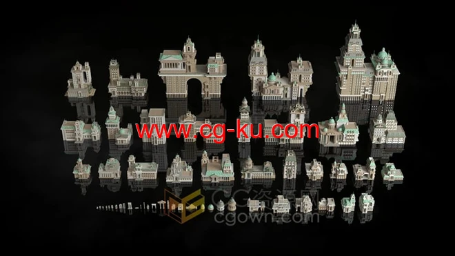 殖民地时期特色建筑物3D模型传统砖石圆顶塔楼多种格式的图片2