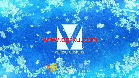 冬季主题水晶装饰闪光霜冻粒子雪花节日祝福贺卡LOGO动画-AE标志模板的图片1