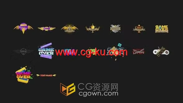 AE模板-游戏玩家成就技能图标集战利品标识盾牌技能身份等级徽章动画的图片1