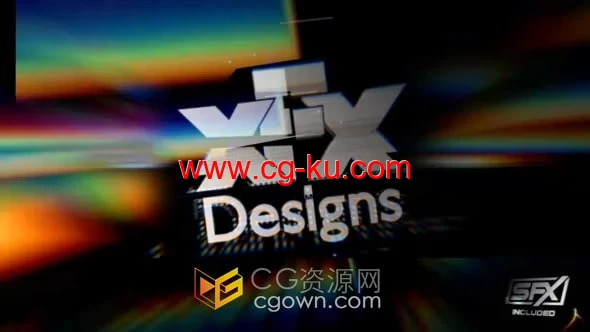 AE标志-模板电子竞争游戏介绍金属LOGO像素化分裂光故障失真动画的图片1