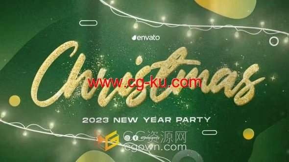 AE模板-粒子动画制作圣诞节新年活动派对邀请函电子贺卡节日祝福的图片1
