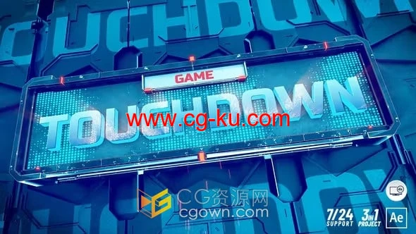3D标志视频过渡用于体育赛事运动游戏和流媒体logo转场-AE模板的图片1