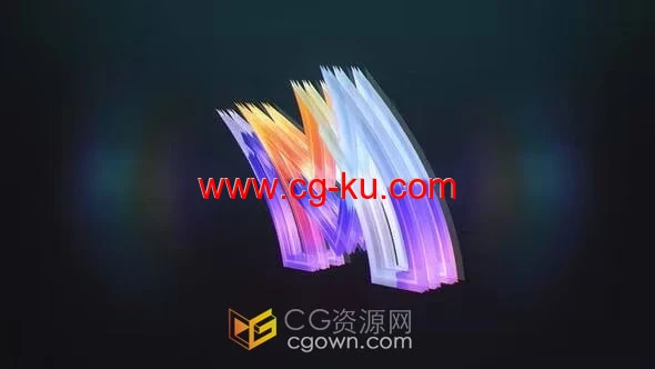 AE模板-现代技术风格发光线条logo翻转动画标志短片的图片1