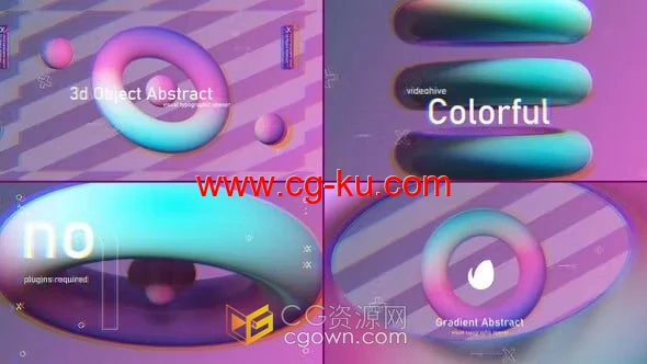 AE模板-抽象图形动画标志介绍3D视频片头的图片1