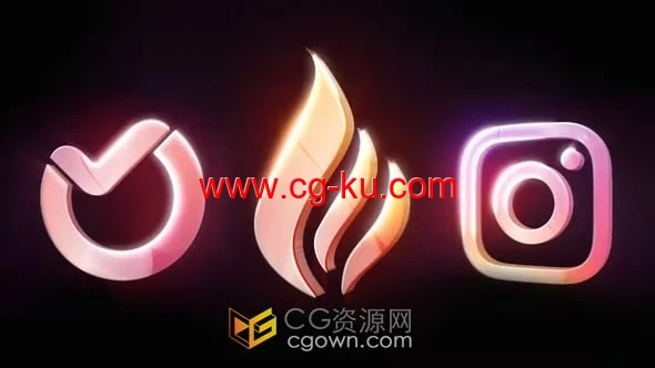 非常实用大气的企业LOGO发光闪亮标志动画-AE模板制作的图片1