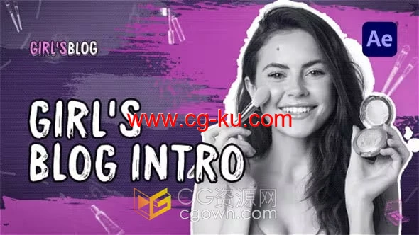 化妆技巧女博主介绍化妆师人物介绍动画视频-AE模板下载的图片1