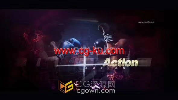 超燃震撼拳击战斗健身搏击体育运动视频片头-AE模板下载的图片1