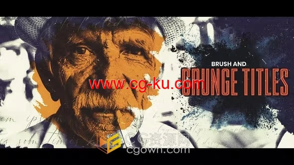 AE模板-邋遢时尚复古水彩笔刷效果侦探电影纪录片人物介绍标题预告片的图片1